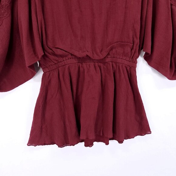 Free People Rare Vintage Leaf Tag Womens Tunic Top Size Small Lace Trim Y2K - Picture 11 of 15